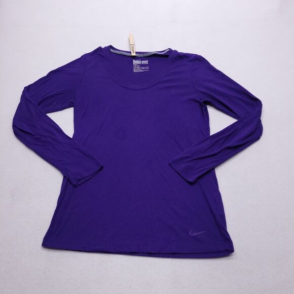 Nike Dri-Fit Athletic Pullover Long Sleeve Shirt Mens Size Extra Small XS Purple - Picture 2 of 9